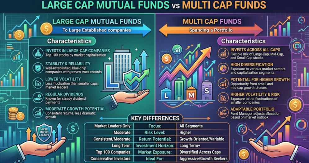 Large Cap Mutual Funds vs Multi Cap Funds